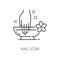 Nail manicure service ling icon with soak bowl