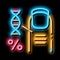 nail molecule percent neon glow icon illustration