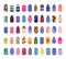 nail ornaments patterns. manicure fingernail fashion concept, beauty female nails collection. vector cartoon flat