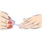 Nail painting. hand care. vector illustration.