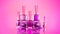 Nail polish. Beautiful, fashionable glamor background illustration. 3d. Pink, red, lilac, purple