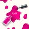 Nail polish beauty paint drop. Cosmetic bottle makeup polish nail or manicure design