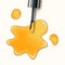 Nail polish beauty yellow paint drop. Cosmetic bottle makeup polish nail or manicure design