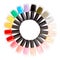 Nail polish colorful bottles circle