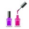 Nail polish isolated glass bottle colors. Realistic beauty manicure paint containers. Cosmetic female nail polish