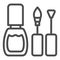 Nail polish line icon. Nails polish brushes vector illustration isolated on white. Enamel outline style design, designed