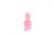 Nail polish small glass bottle. Unbranded mockup of pink nailpolish isolated on white background with copy space. Professional