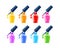Nail polish vector set. 8 colors