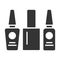 Nail polishes black glyph icon. Cosmetic product for manicure and pedicure. Nail service. Beauty industry. Pictogram for web page