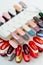 Nail samples, big collection of finger nails in various color