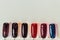 Nail samples, big collection of finger nails in various color