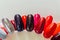 Nail samples, big collection of finger nails in various color