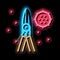 nail tool with infection neon glow icon illustration