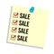 nailed paper sticker label with sale text with checklist logo