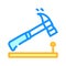 Nailing hammer color icon vector isolated illustration