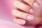 Nails cared for soft hand skin. Beauty treatment