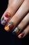 nails decorated with colorful fruits , generated by AI