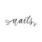 Nails - hand drawn logo design template. Handwritten lettering about nails and manicure.