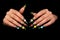 Nails Human fingers with long fingernail and beautiful manicure