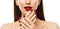 Nails Lips Woman Beauty, Model Face Makeup, Red Lipstick Make Up