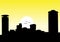 Nairobi city silhouette skyline during late evening