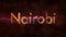 Nairobi - shiny looping city name in Kenya, text animation