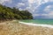 Naithon Beach bay panorama with turquoise clear water Phuket Thailand