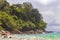 Naithon Beach bay panorama with turquoise clear water Phuket Thailand