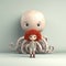 Naive 3d Character Design: Elizabeth With Octopus Body And Head