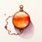 Naive Charm Ross Tran Style Clock With Orange Glass And Chain