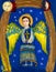 Naive Orthodox Icon of a Guardian Angel, Child Painting