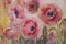 Naive poppies with yellow and pink background