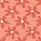 Naive seamless doodle pattern with daisy silhouettes. Abstract botanic design in coral tones