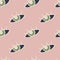 Naive seamless doodle pattern with eye ornament. Light pink background