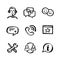 Naive style icon set. Call center concept. Customer service chat. Doodle ink style Set of Help and Support Related