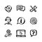 Naive style icon set. Call center concept. Customer service chat. Doodle ink style Set of Help and Support Related