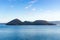 Nakajima Island in Lake Toya, Hokkaido, Japan. Beautiful sunny d