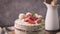 Naked cake with strawberries