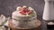 Naked cake with strawberries