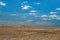 The naked sea bed and blue sky. Uzbekistan