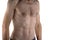 Naked Upper body of physically working older 60 years old male. No fat