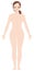 Naked woman with troubled face /nude body , silhouette , outline shape