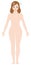 Naked woman with troubled face /nude body , silhouette , outline shape