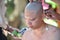 Nakhonnayok-Thailand ,July 3 : Shaved ordained Buddhist ceremony