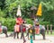 NAKORNPATHOM THAILAND, June 20: Elephants and Thailand warriors