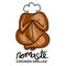 Namaste chicken grilled cartoon logo  illustration