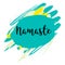 Namaste lettering card . Hello in hindi. Ink illustration.