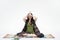 Namaste Yoga Woman White Background