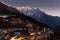 Namche Bazaar aerial view, Everest trek, Himalaya, Nepal.