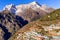 Namche bazar and Kongde Ri peak on the trek to everest base camp in Nepal